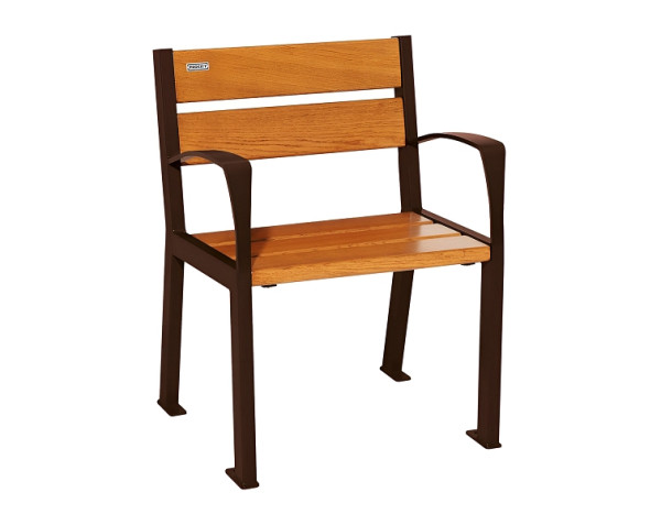 Procity Stuhl Silaos 5 Holzlatten, Mit Armlehne, Holz & Stahl, helle Eiche/RAL 8017, 209510.8017.CHEC