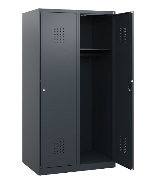 C+P Spind Evolo PLUS, 2 Abteile, 1530x800x500mm, 7016/7016, Zylinderschloss, 0490005-22 S10043