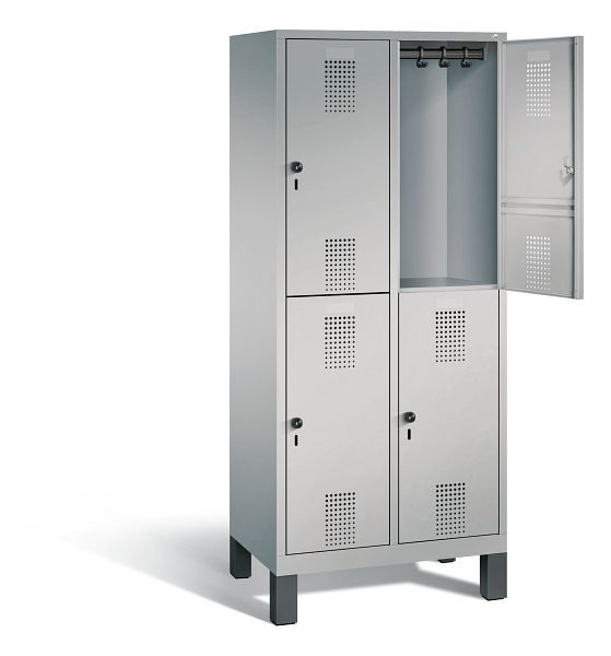 C+P Spind doppelstöckig Evolo, H1850xB810xT500mm, Farbe: Weißaluminium, 48310-22 S10200