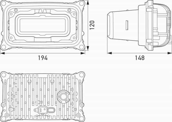 HELLA asymmetrisch-Scheinwerfereinsatz, Hauptscheinwerfer Line, 12/24V, rechteckig, glasklar, links/rechts, 1AL 016 330-001