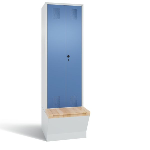 C+P Spind Evolo, 2 Abteile, H2090xB610xT815 mm, Grau/Fernblau, 48056-20 S10222