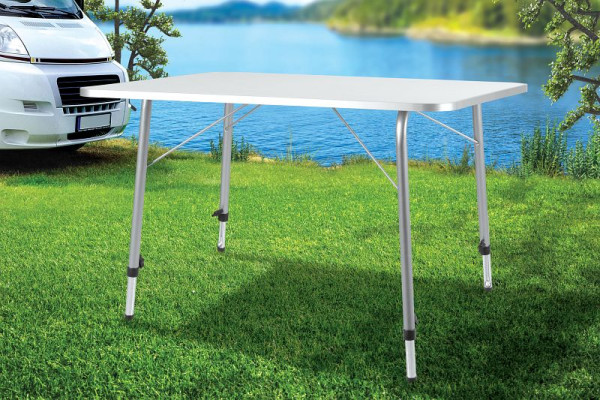 casaria Gartentisch Silber Alu 80x55x50/69cm klappbar, 101446