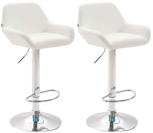 CLP Barhocker Braga Kunstleder chrom, weiß, VE: 2 Stück, 316080