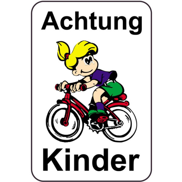 Stein HGS Kinderhinweisschild/Verkehrszeichen Achtung Kinder, 500x750mm, Grund: weiß lackiert, 14753