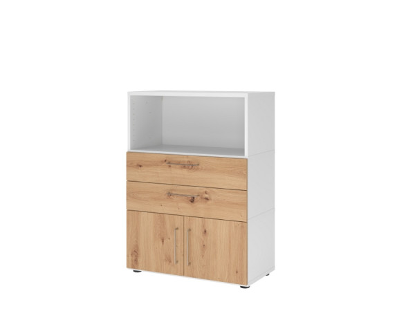 Hammerbacher Kombischrank, 3OH, weiß/asteiche, VFW38K1KG/W/R/BS