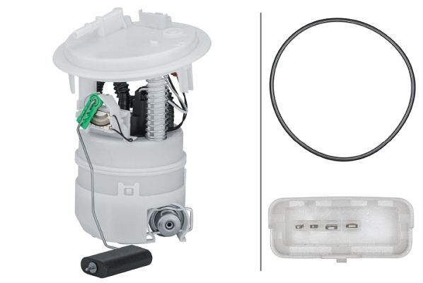 HELLA Kraftstoff-Fördereinheit, 12V, elektrisch, 4-polig, mit Dichtung, 8TF 358 303-111