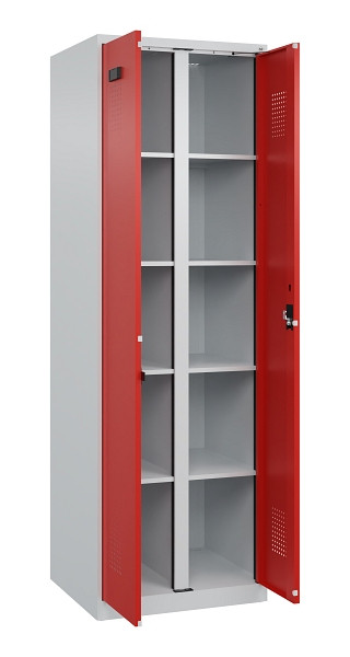 C+P Wäsche-Spind Evolo PLUS, 2 Abteile, 1850x600x500mm, 7035/3020, Verschluss Zylinderschloss, 049002-20B S10032