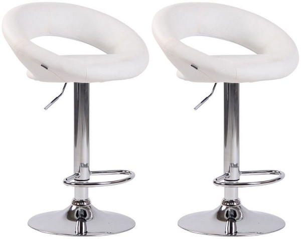 CLP Barhocker Olinda Kunstleder chrom, weiß, VE: 2 Stück, 320269
