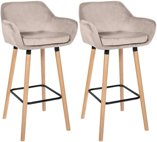 CLP Barhocker Grant Samt, creme, VE: 2 Stück, 325731