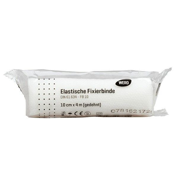 WERO Elastische Fixierbinde DIN 61634 - FB4, 4 m x 10 cm, lose, 91019