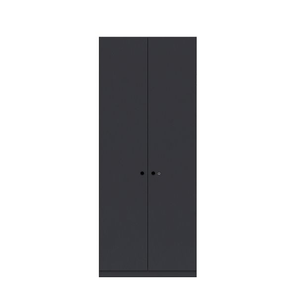 Bisley Flügeltürenschrank Pren, Mit Zylinderschloss, 4 Fachböden für 5 OH, H 1970 x B 800 x T 500 mm, 086 kohlengrau, PNC08194SL086