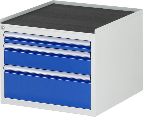 RAU Schubladenschrank Serie 7000, B580 x T650 x H465 mm, Metallauflage, Höhe 25 mm, Schubladen: 1xH60, 1xH120, 1xH180 mm, 13-L2.1A-MT.11