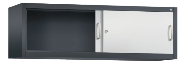 C+P Aufsatzschrank Acurado, H500xB1600xT400mm, Farbe: Schwarzgrau / Lichtgrau, Bügelgriff, 1 OH, 2144-00 S10037