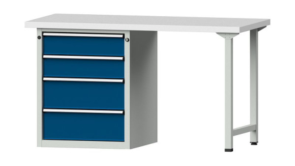 ANKE Werkbänke Kombiwerkbank, Modell 816 V, 1500 x 700 x 840 mm, RAL 7035/5010, KSP 40 mm, 415.004