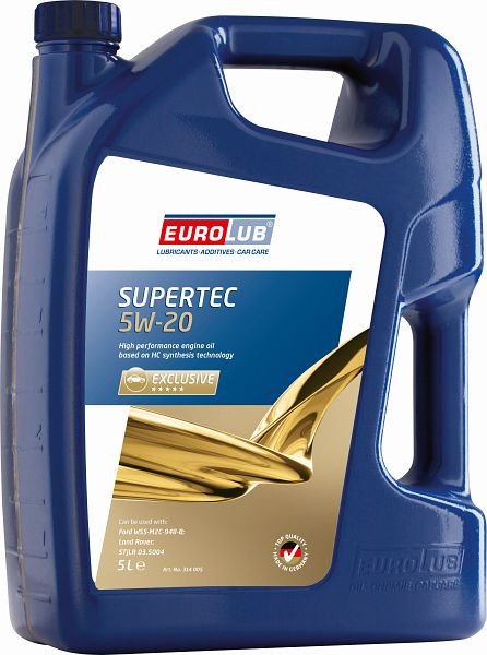 Eurolub SUPERTEC SAE 5W-20 Motoröl, VE: 5 L, 314005