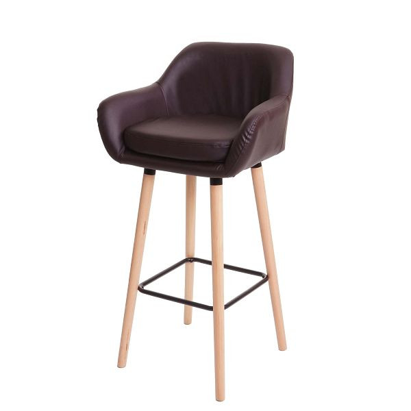 Mendler 2er-Set Barhocker Malmö T381, Barstuhl Tresenhocker, Kunstleder, braun, 74325