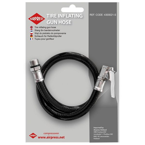 Airpress Schlauch mit Nippel für Reifenfüller 1/4" 44 cm in Blister, 4300021-S