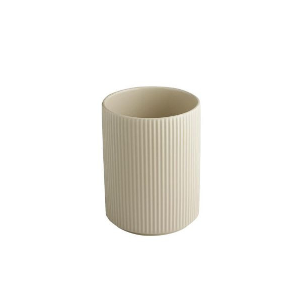 APS Dressingtopf THE GRID - Porzellan, Ø 12,5 cm, 1,3 Liter, Farbe sand, stapelbar, 19030