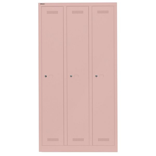 Bisley Garderobenschrank Monobloc™, 3 Abteile je 1 Fach, 620 pastellpink, ML09T1620