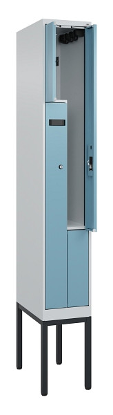 C+P Z-Spind Evolo PLUS, Gestell, 2 Fächer, 2120x300x500mm, 7035/0010, Zylinderschloss, 0490337-102 S10032
