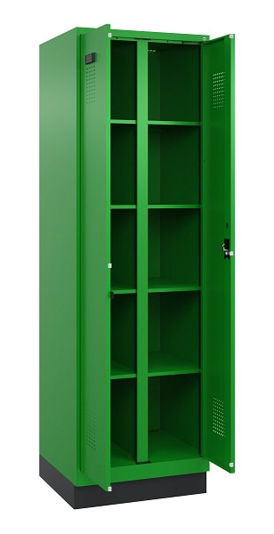 C+P Wäsche-Spind Evolo PLUS, mit Sockel, 2 Abteile, 1950x600x500mm, 6037/6037, Verschluss Zylinderschloss, 049022-20B S10053