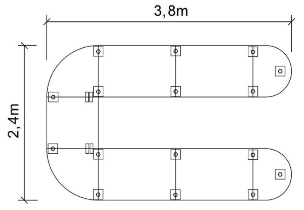 Hammerbacher Meeting Tischsystem K-Serie Set K6, 380 x 240 cm, 2x VKA60, 2x VKP91, 1x VKP08, 4x VKP12, 16x VSTFK, Ahorn, VSETK6/3/C