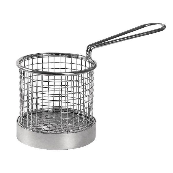Olympia rundes Frittierkörbchen mit Stiel Edelstahl 9,5cm, GG875