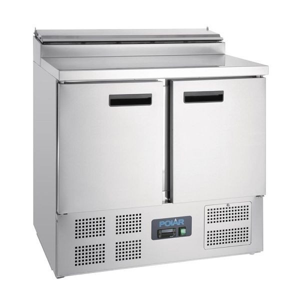 Polar Pizzakühltisch Saladette 2-türig 254L, G604