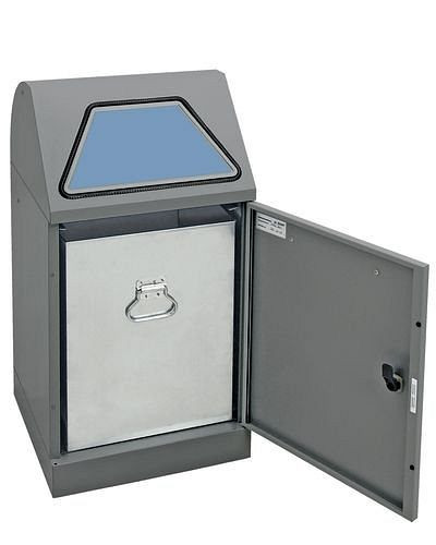 DENIOS Wertstoffsammler 60 Liter, Hand-Bedienung, verzinkter Innenbehälter, grau/grau, 164328