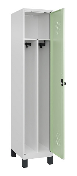 C+P Spind Evolo PLUS, mit Füßen, 1 Abteil, 1950x400x500mm, 9016/6019, Verschluss Drehriegel, 049010-12F S10019