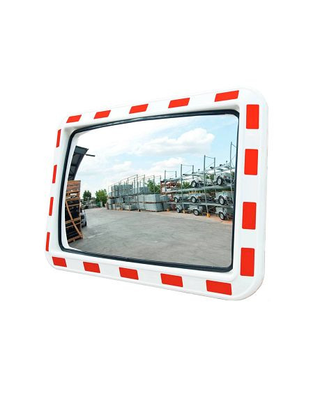 Ri-Traffic Verkehrsspiegel rechteckig, weiß/rot, 60 x 40 cm, 90-9035-30