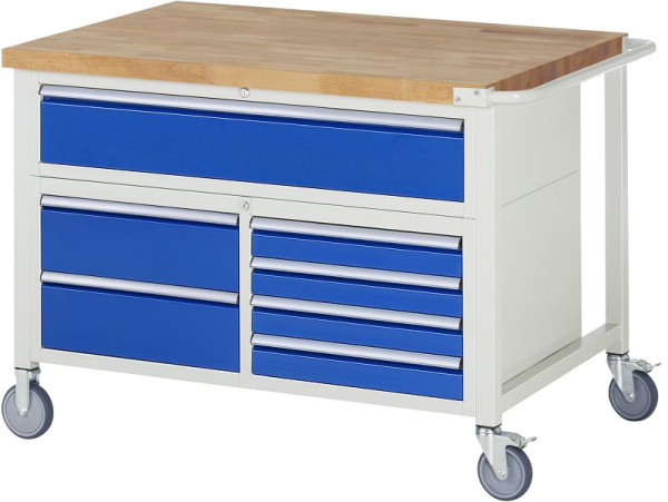 RAU Fahrbare Werkbank 8000 - Modell 8921, B1250 x T900 x H920-1120 mm, 05-8921A2-129B4H.11