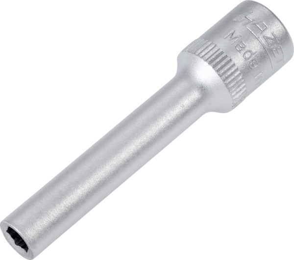 Hazet Steckschlüsseleinsatz, Sechskant, Vierkant hohl 6,3 mm (1/4 Zoll), 4 mm, Lange Ausführung Mit Rändelung, 850LG-4