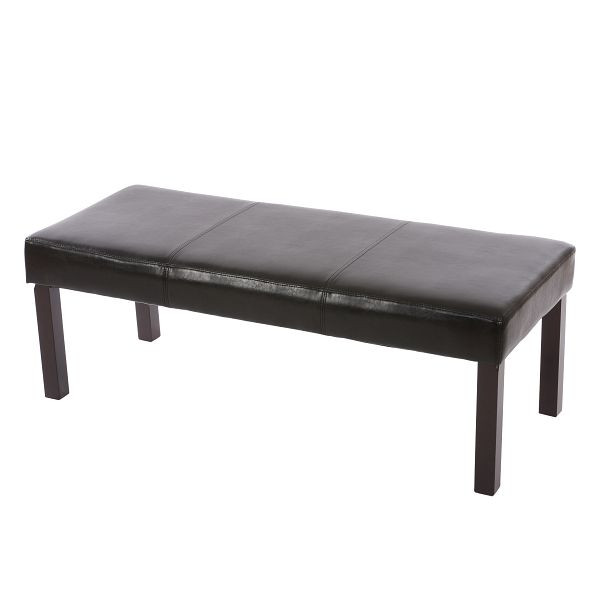 Mendler Sitzbank Polsterbank Bank Ambato, glänzendes Kunstleder, 120 cm schwarz, 20125