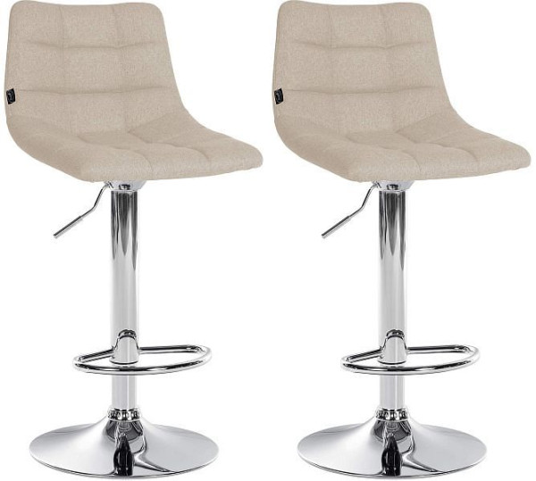 CLP Barhocker Jerry Stoff chrom, creme, VE: 2 Stück, 323220