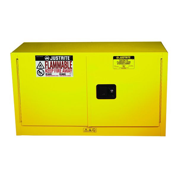 Justrite Piggyback Sure-Grip EX Sicherheitsschränke 89-PG, 46 x 109 x 46 cm, Gelb, Tür selbstschließend - ohne Einlegeboden, JCB8913201