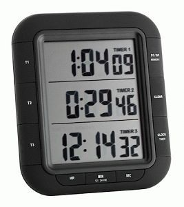 DOSTMANN Triple Timer XL Elektronischer 3-fach Timer mit Uhrzeit & Stoppuhr-Funktion, 5020-0023