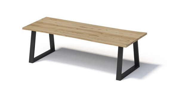 Bisley Fortis Table Natural, 2600 x 1000 mm, natürliche Baumkante, geölte Oberfläche, T-Gestell, Oberfläche: natürlich/Gestell: schwarz, FN2610TP333