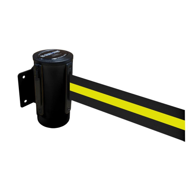 Stein HGS Wandgurtkassette -P-Line Future-, schwarz, schwarz/gelb/schwarz waagerecht (gestreift), mit magnetischem Gurtendstück, 12850j-0504