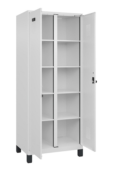 C+P Wäsche-Spind Evolo PLUS, mit Füßen, 2 Abteile, 1950x800x500mm, 9016/9016, Verschluss Drehriegel, 049012-22B S10020