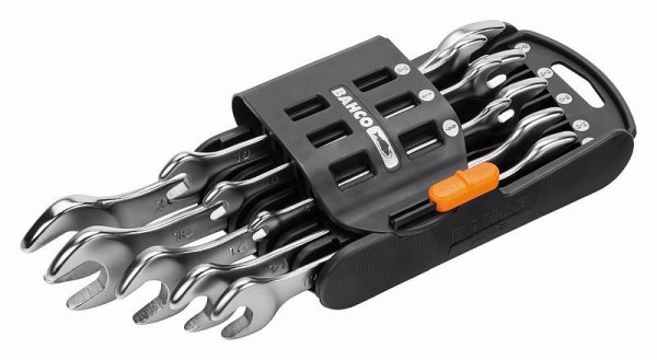 Bahco Doppelmaulschlüssel-Satz, 8-teilig, Kunststoffhalter, 6M/SH8