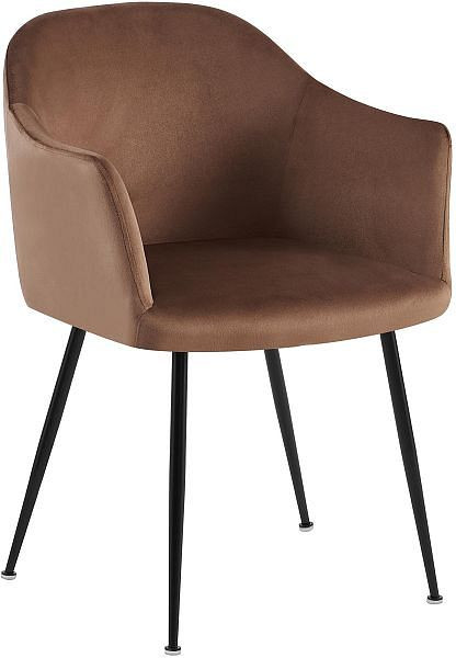 CLP Esszimmerstuhl Jaysie Samt, braun, 325808, 4255716349929