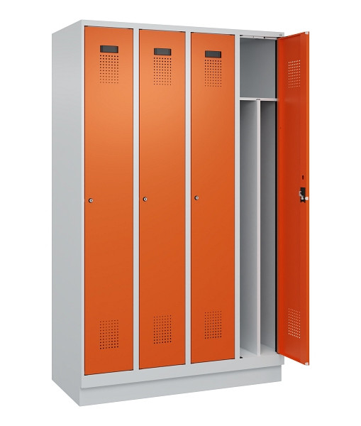 C+P Spind Evolo PLUS, mit Sockel, 4 Abteile, 1950x1200x500mm, 7035/2004, Verschluss Zylinderschloss, 049020-40F S10029