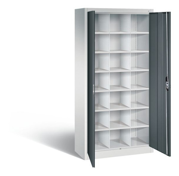 C+P Büro Drehtürenschrank 21 Fächer Acurado, H1950xB930xT400 mm, Grau/Anthrazit, 9260-410 S10361