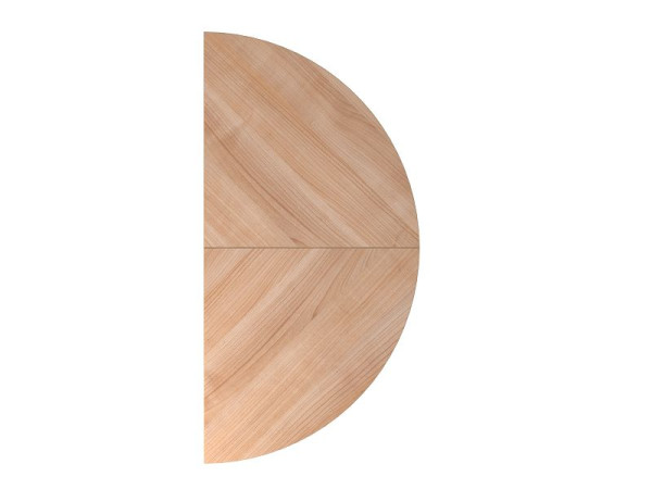 Hammerbacher Anbautisch 2xViertelkreis QA160, 160 x 80 cm, Platte: Nussbaum, 25 mm dick, Stützfuß in Graphit, Arbeitshöhe 68-76 cm, VQA160/N/G