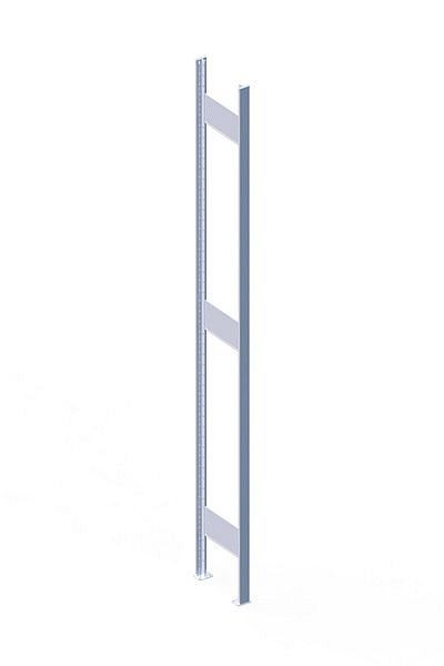 Meta S3 T2 N Steckrahmen 2500x300 mm, RAL 7035 Lichtgrau, für Steckregal CLIP, 200177618