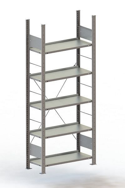 Meta Büro Steckregal Compact GR 1850x750x300 mm, RAL 7035, Bodenanzahl: 5, 20077627