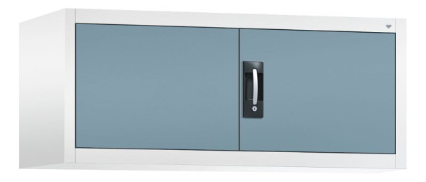 C+P Flügeltürenschrank Acurado-900, H500xB1200xT500 mm, Weiß/Horizontblau, 9484-000 S10294