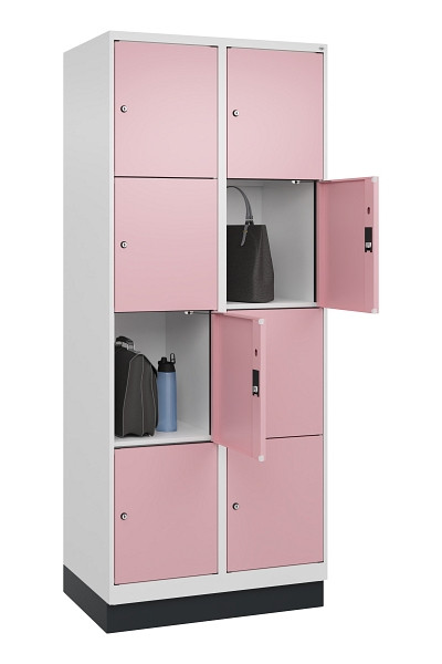 C+P Schließfachschrank Evolo PLUS, mit Sockel, 8 Fächer, 1950x800x500mm, 9016/30, 049020-224 S10018