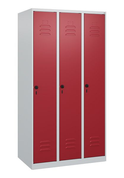 C+P Umkleidespind Classic PLUS, 3 Abteile, 1700x900x500mm, 7035/3003, Drehriegel, 0800007-30 S10001